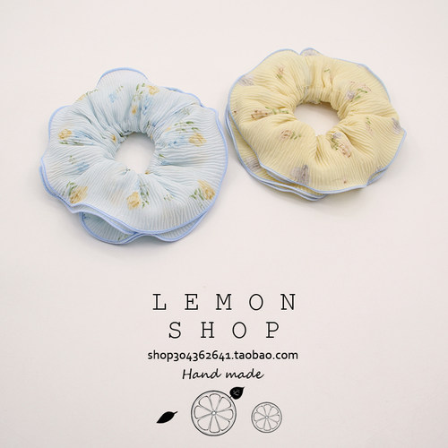 清新碎花多层大肠发圈女甜美可爱扎头发皮筋丸子头发绳低马尾头绳