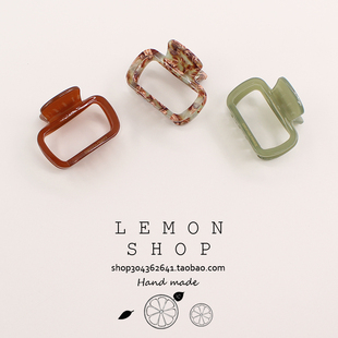 醋酸发夹抓夹后脑勺鲨鱼夹复古法式 夹子中号方形发卡韩国网红新款