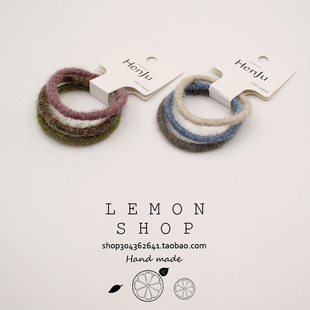 毛绒发圈女基础头绳秋冬新款 扎头发橡皮筋耐用简约发绳皮套发饰品