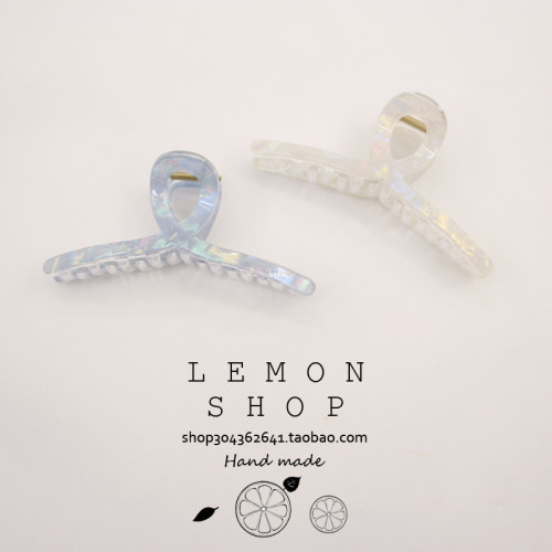 韩国大号鲨鱼夹透明抓夹边夹后脑勺盘发饰品发饰发夹发抓女高级感