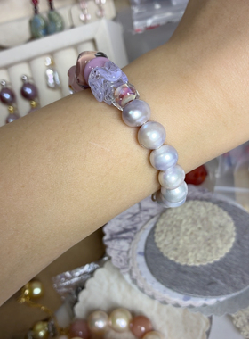 原创设计天然淡水珍珠手链女小众设计闺蜜水晶手串轻奢气质百搭