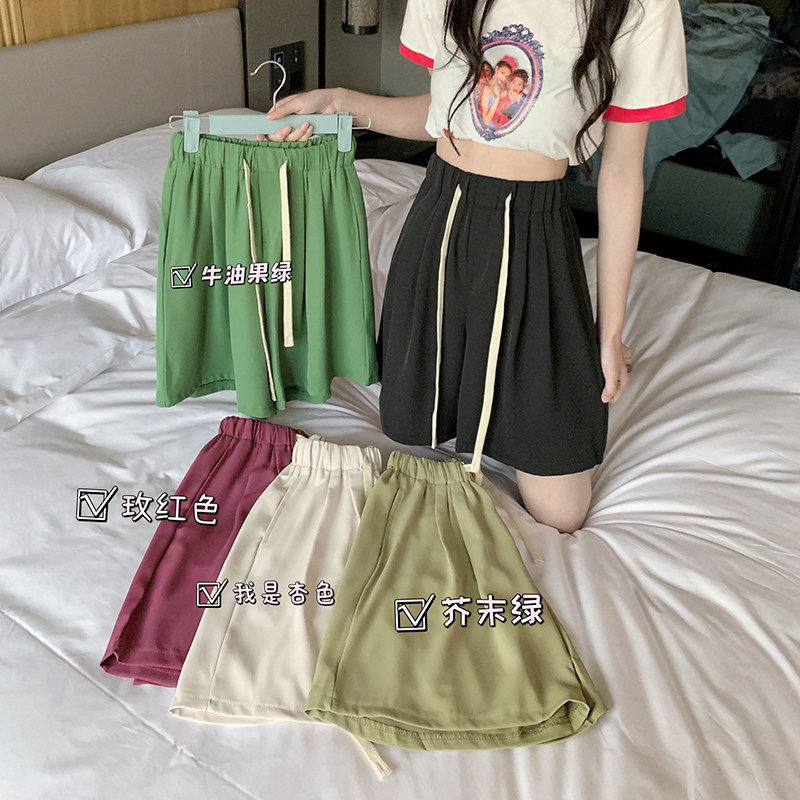 胖妹妹夏季松紧腰休闲运动女2025年新款宽松阔腿裤五分裤