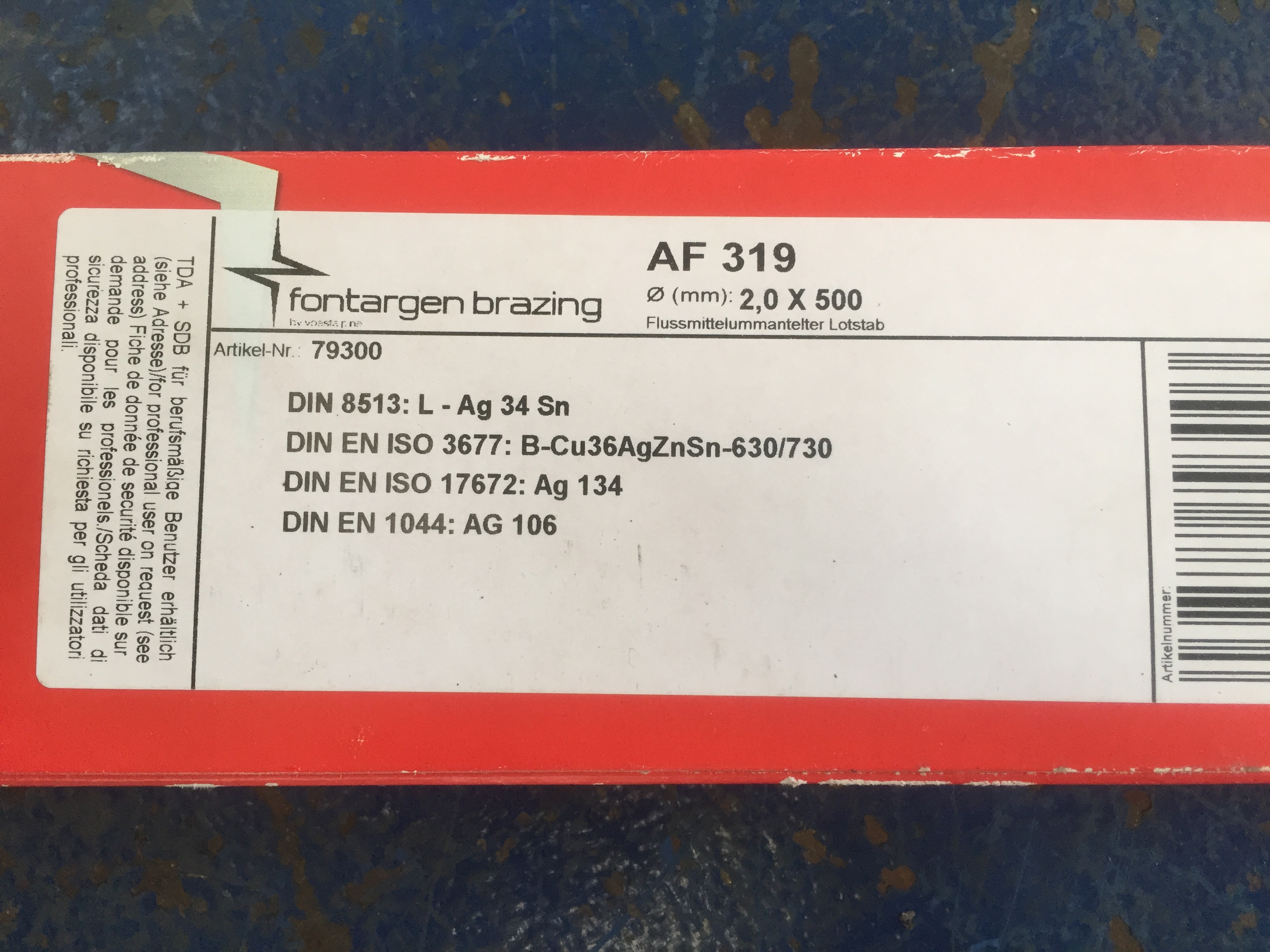 德国进口焊条Fontarg低银