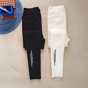 打底裤女外穿新款春白薄收腹九分高腰弹力修身显瘦秋冬加绒小脚裤