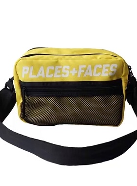 福利特价places+faces男女情侣款嘻哈帆布休闲斜挎包运动包单肩包