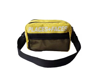 福利特价places+faces男女情侣款嘻哈帆布休闲斜挎包运动包单肩包