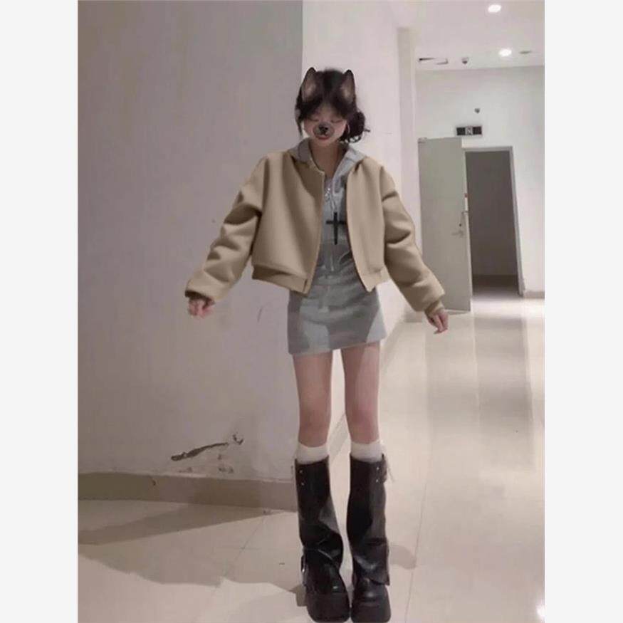 正肩短款外套女棒球服夹