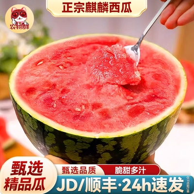 云南8424麒麟西瓜新鲜水果当季无籽特大薄皮冰糖美都甜脆整箱包邮