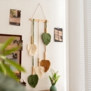 北欧树叶手工编织挂毯小清新房间改造墙面装 饰挂件客厅背景墙壁挂