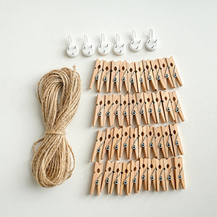 麻绳夹子无痕钉配件套装家居装饰照片墙挂饰客厅背景墙相片展示夹