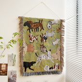 美式 饰墙布背景布 卡通壁挂小挂毯户外露营氛围布置挂布房间墙面装