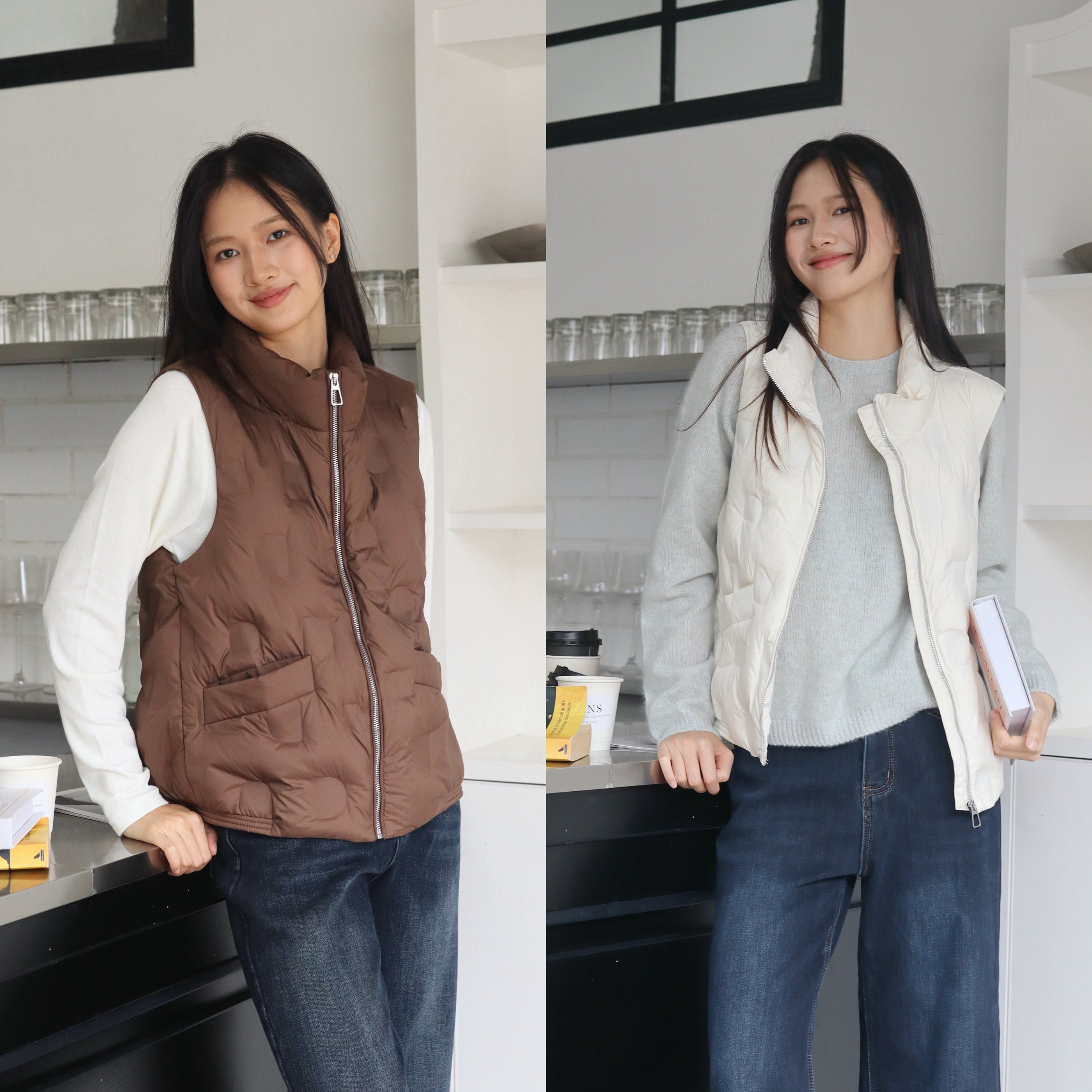 西田设 |90白鸭绒立领羽绒马甲女2025冬季新款保暖羽绒服