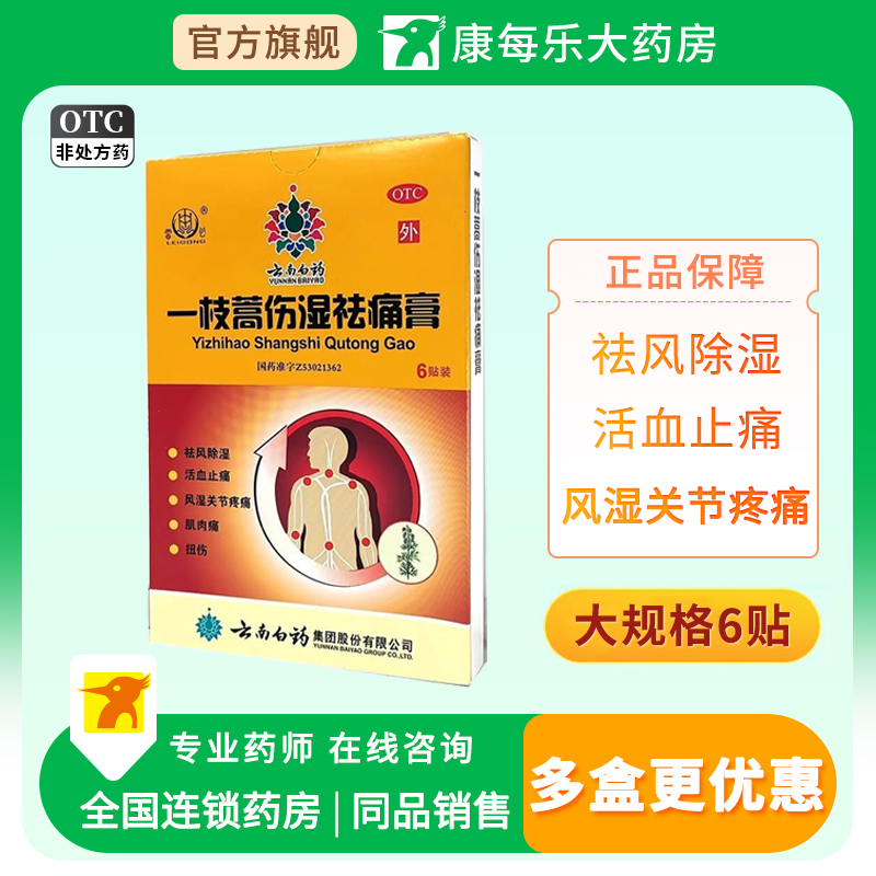 雷公一枝蒿伤湿祛痛膏6贴祛风除湿活血止痛风湿关节痛肌肉痛扭伤