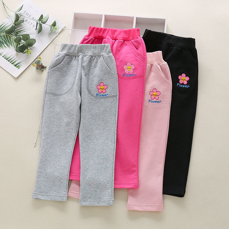 2024春秋女童童装花朵宝宝裤子冬