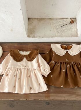 新款韩版女童公主裙小月龄宝宝裙子春秋季女孩婴幼儿童长袖连衣裙