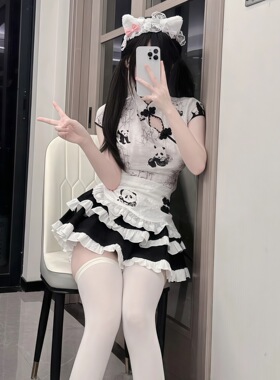 2025新款中华娘制服国风新中式旗袍纯欲二次元女仆cos蛋糕裙套装