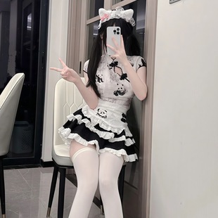 2025新款中华娘制服国风新中式旗袍纯欲二次元女仆cos蛋糕裙套装