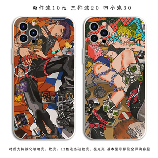 JOJO 奇妙冒险手机壳适用iPhoneXS苹果7P荣耀10X红米K40Pro防摔