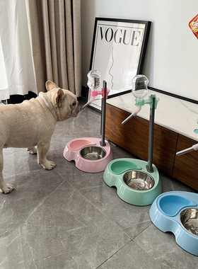 小狗狗喝水器不湿嘴饮水机立式悬挂喂食碗喂水水壶猫咪休普宠物