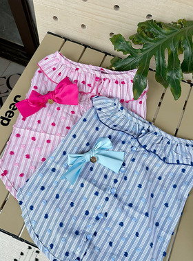 2025狗狗背心裙夏季爱心薄款法斗巴哥雪纳瑞比熊可爱花边宠物衣服