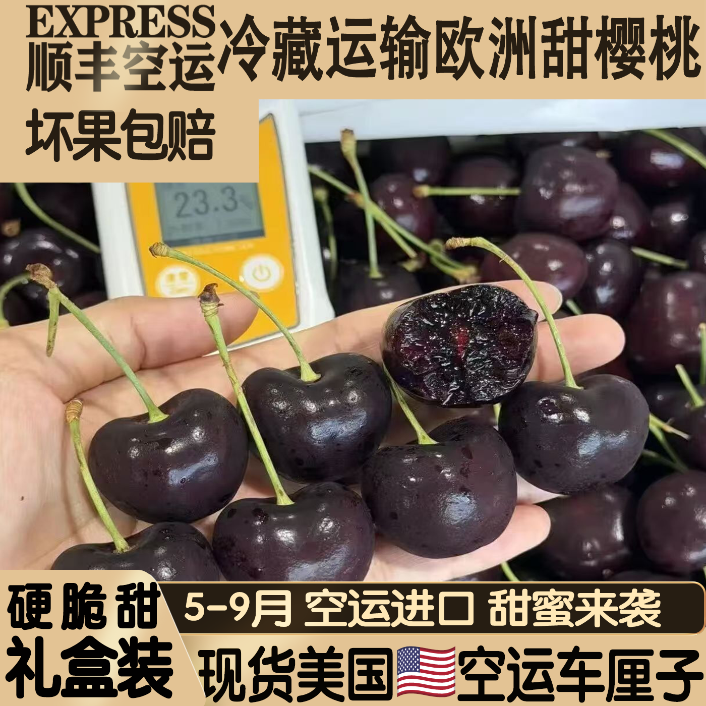美国进口黑珍珠脆甜车厘子礼盒
