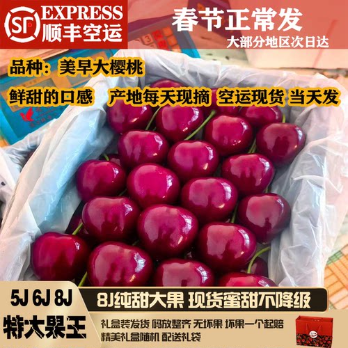 8J空运大樱桃纯甜无酸汁水多顺丰