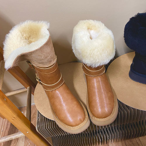 一鞋两穿雪地靴短靴女靴冬季防水