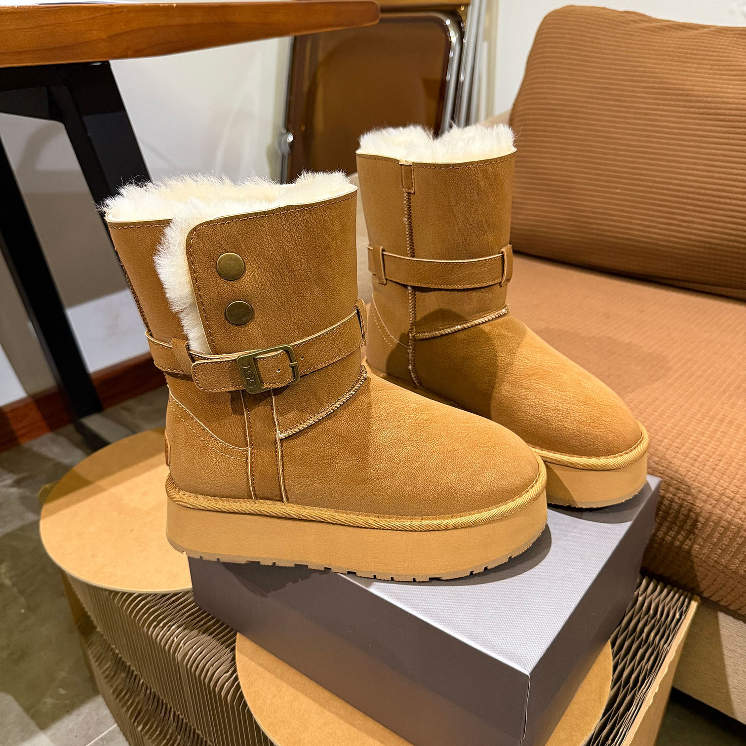 雪地靴女款2025新款冬季2501厚底加绒防水防滑爆款巨好看保暖棉鞋,女鞋,时尚雪地靴,淘宝优惠券,粉丝福利购,淘宝优惠卷