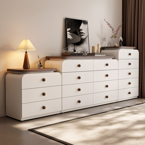 2025新款卧室五斗柜实木客厅储物抽屉柜床尾置物柜收纳床头柜靠墙