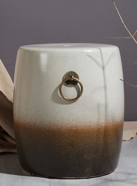 新石器时代石纹鼓凳瓷凳陶瓷绣墩鼓墩换鞋凳琴凳家居摆件布场瓷器