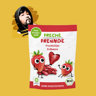 德国直邮满300包邮freche freunde3岁+有机冻干草莓12g