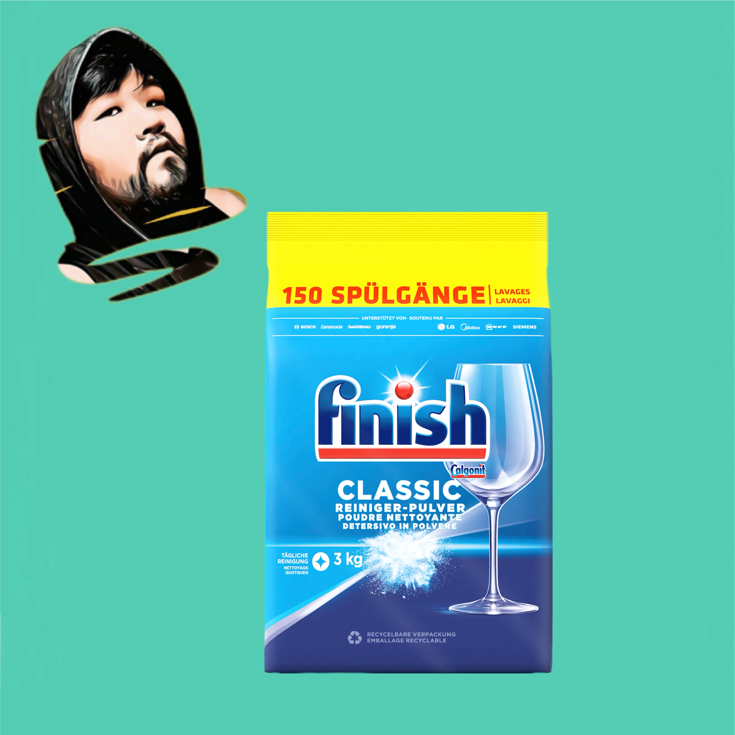 德国直邮【全场满300包邮】Finish洗碗机清洗粉3Kg
