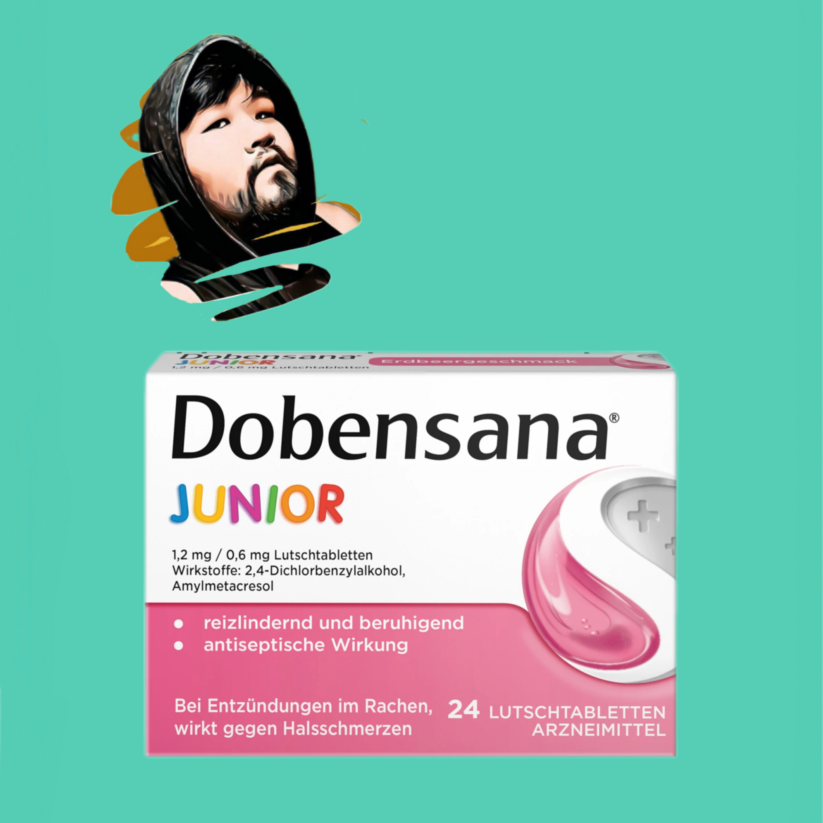 德国直邮【全场满300包邮】Dobensana草莓含片24片