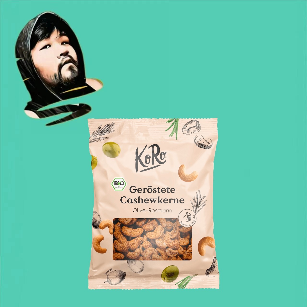 有【全场满300包邮】KORO有机橄榄迷迭香碳烤腰果150g