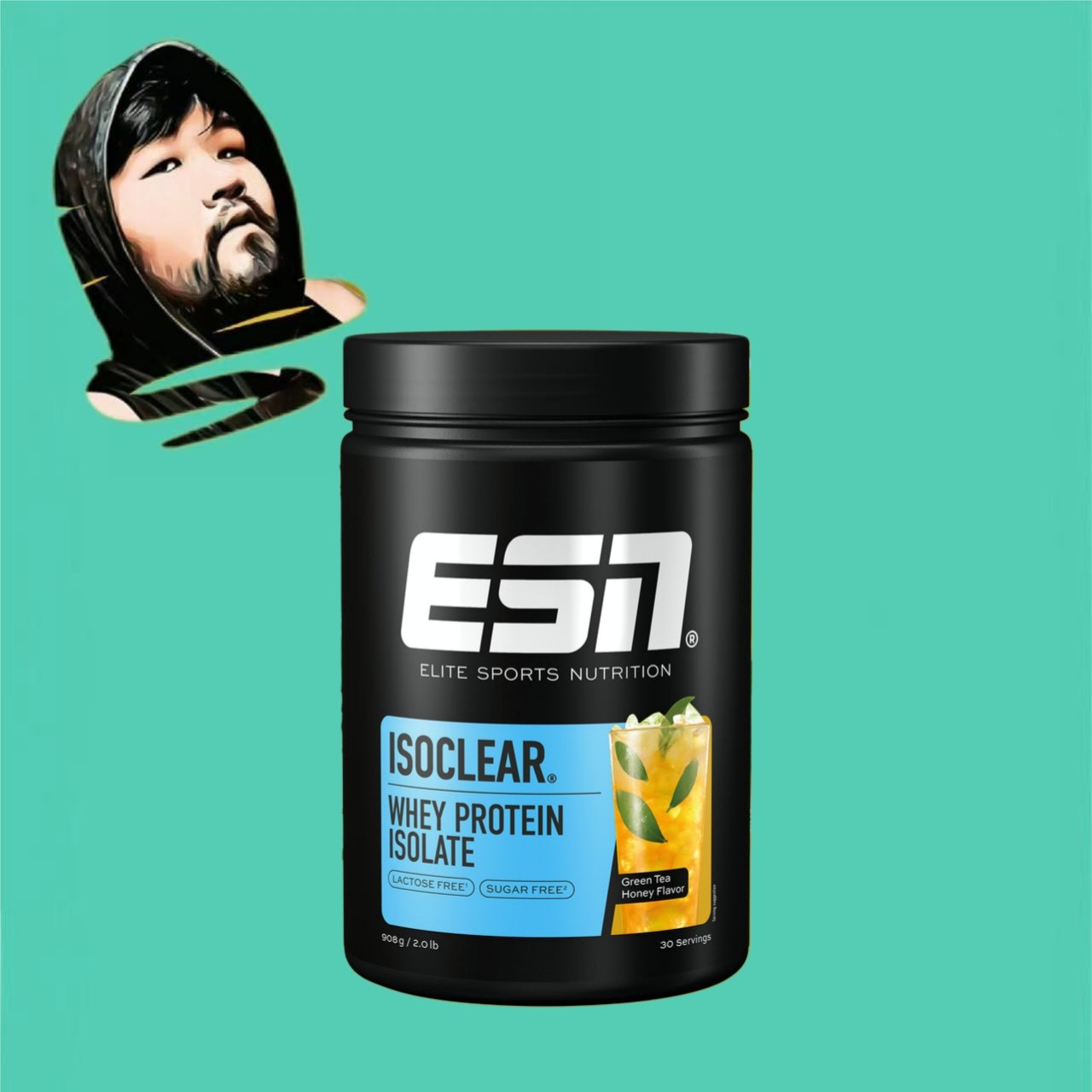 德国直邮【全场满300包邮】ESN绿茶蜂蜜分离乳清蛋白粉908g