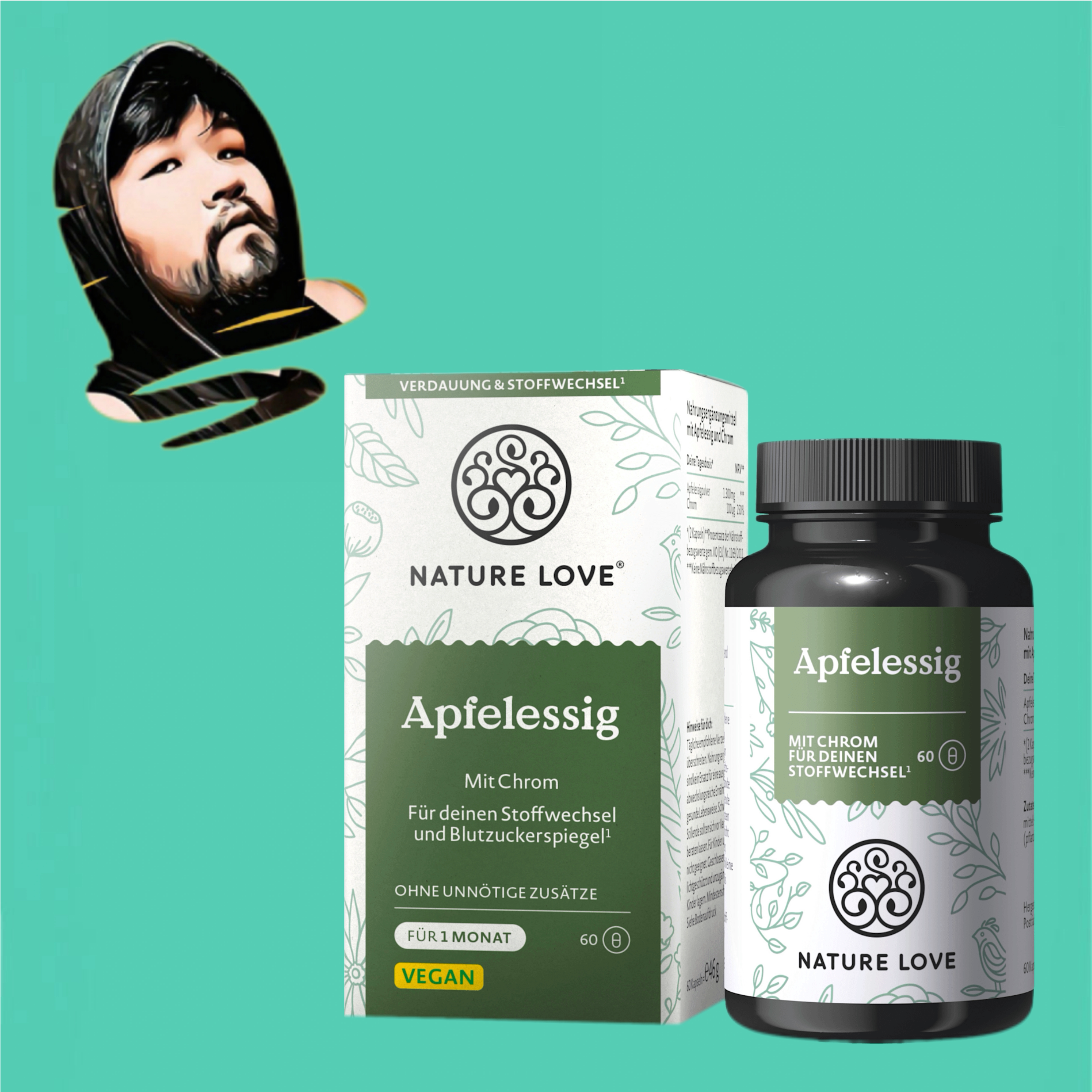 德国直邮【全场满300包邮】Nature Love苹果醋囊粒46g