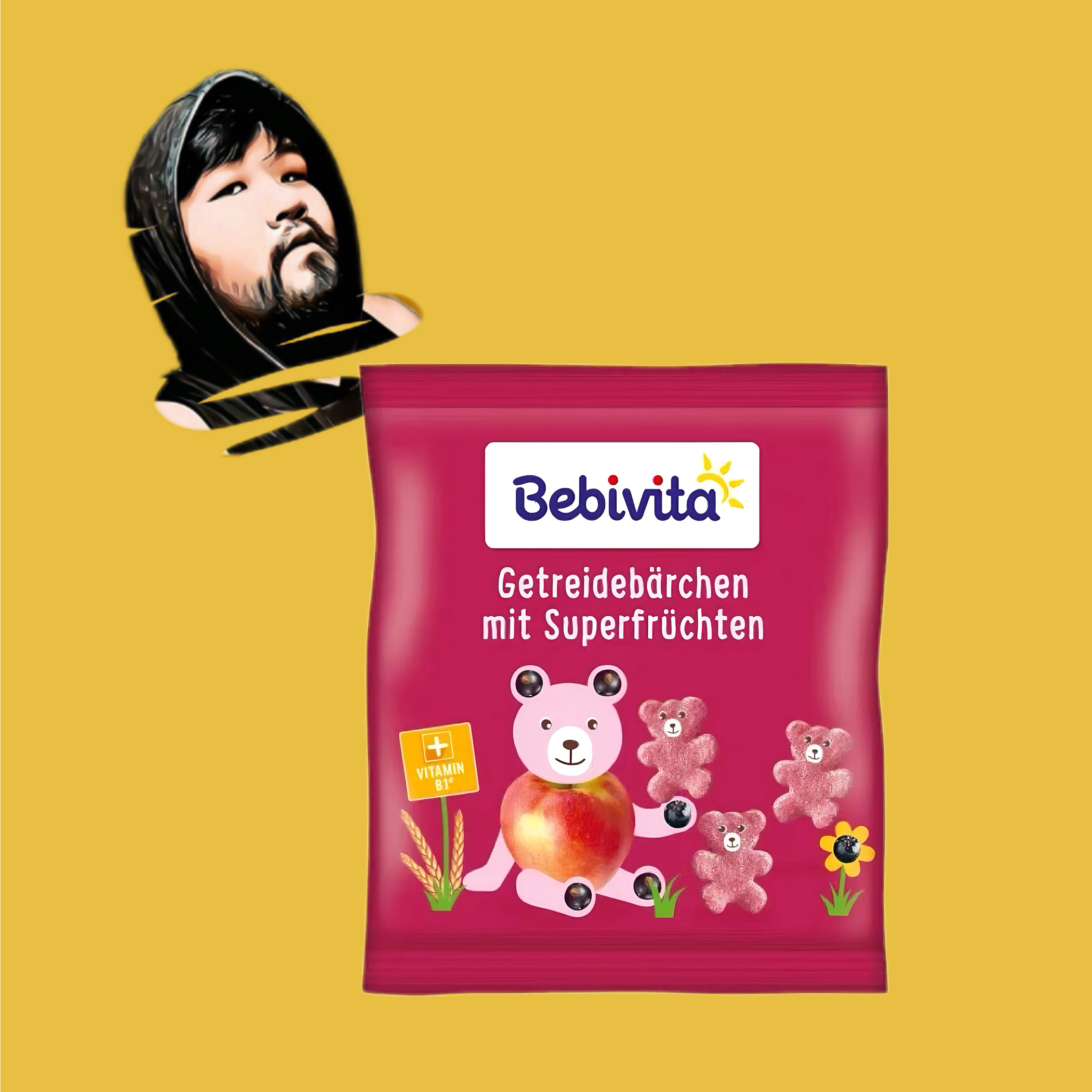 德国直邮满300包邮Bebivita1岁+杂粮果味小熊脆30g
