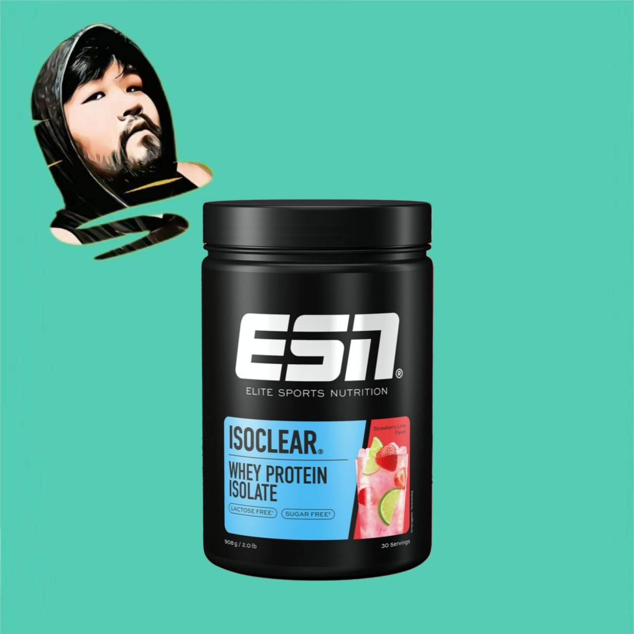 德国直邮【全场满300包邮】ESN草莓酸橙分离乳清蛋白粉908g