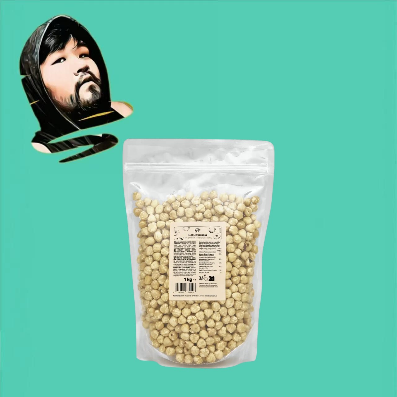 德国直邮【全场满300包邮】KORO碳烤去皮榛子1kg