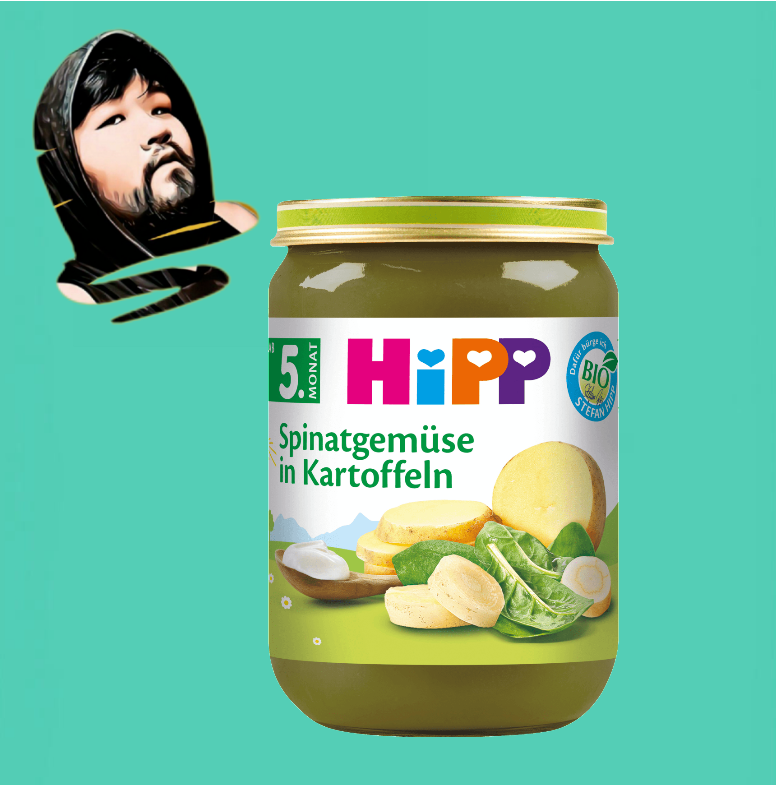 德国直邮【满300包邮】Hipp宝宝5个月+有机菠菜土豆泥辅食190g