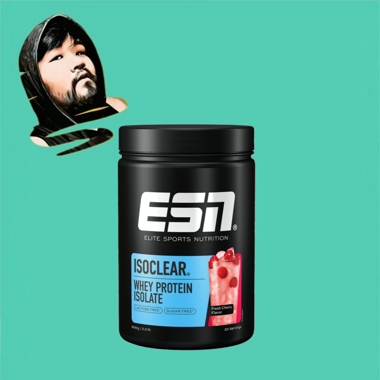 德国直邮【全场满300包邮】ESN鲜樱桃分离乳清蛋白粉908g