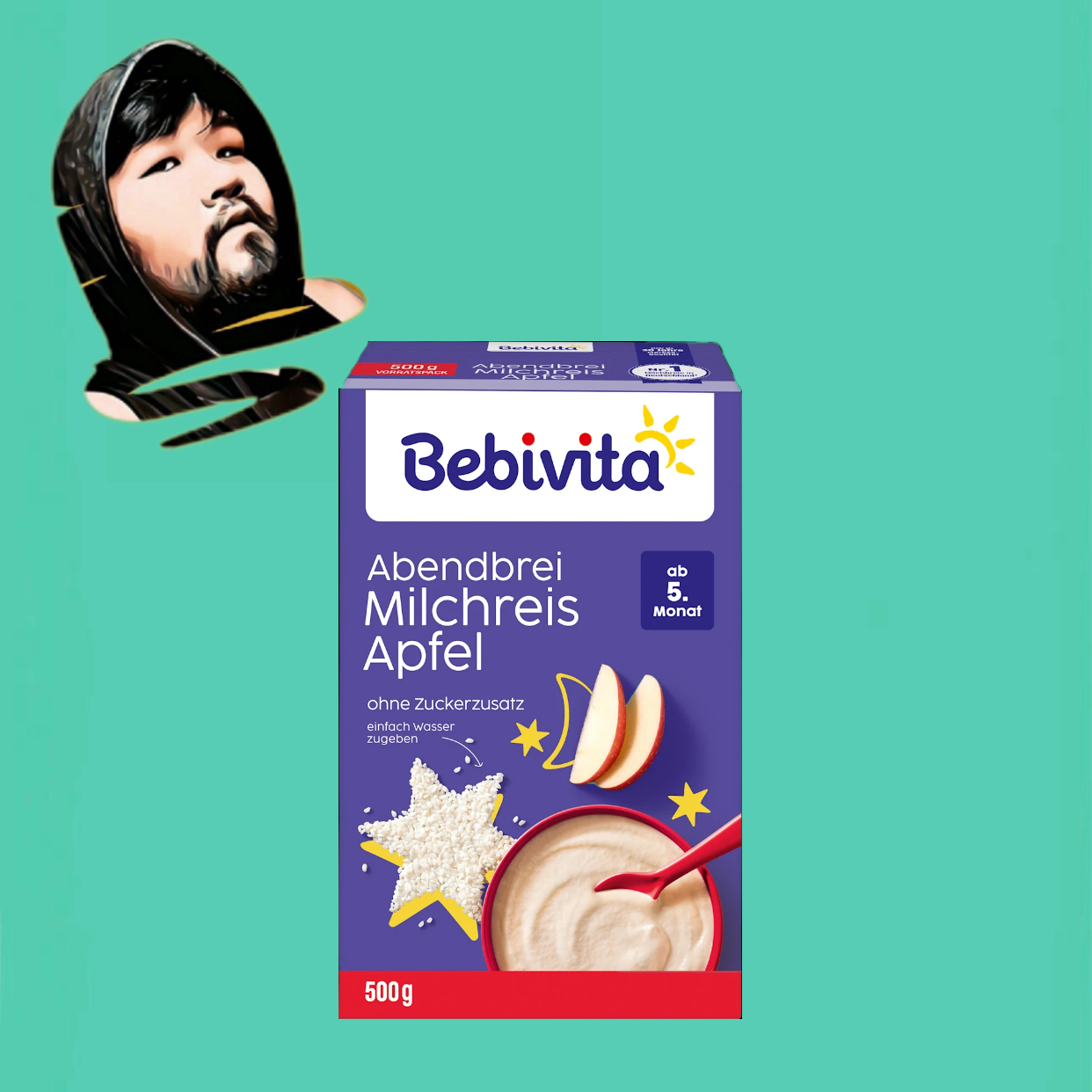 德国直邮【全场满300包邮】Bebivita6个月+晚餐苹果布丁奶糊500g