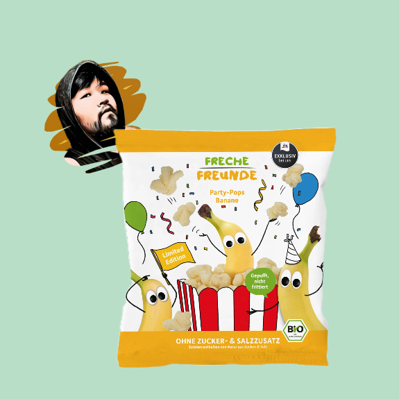 德国直邮满300包邮freche freunde淘气伙伴1岁+香蕉味爆米花15g