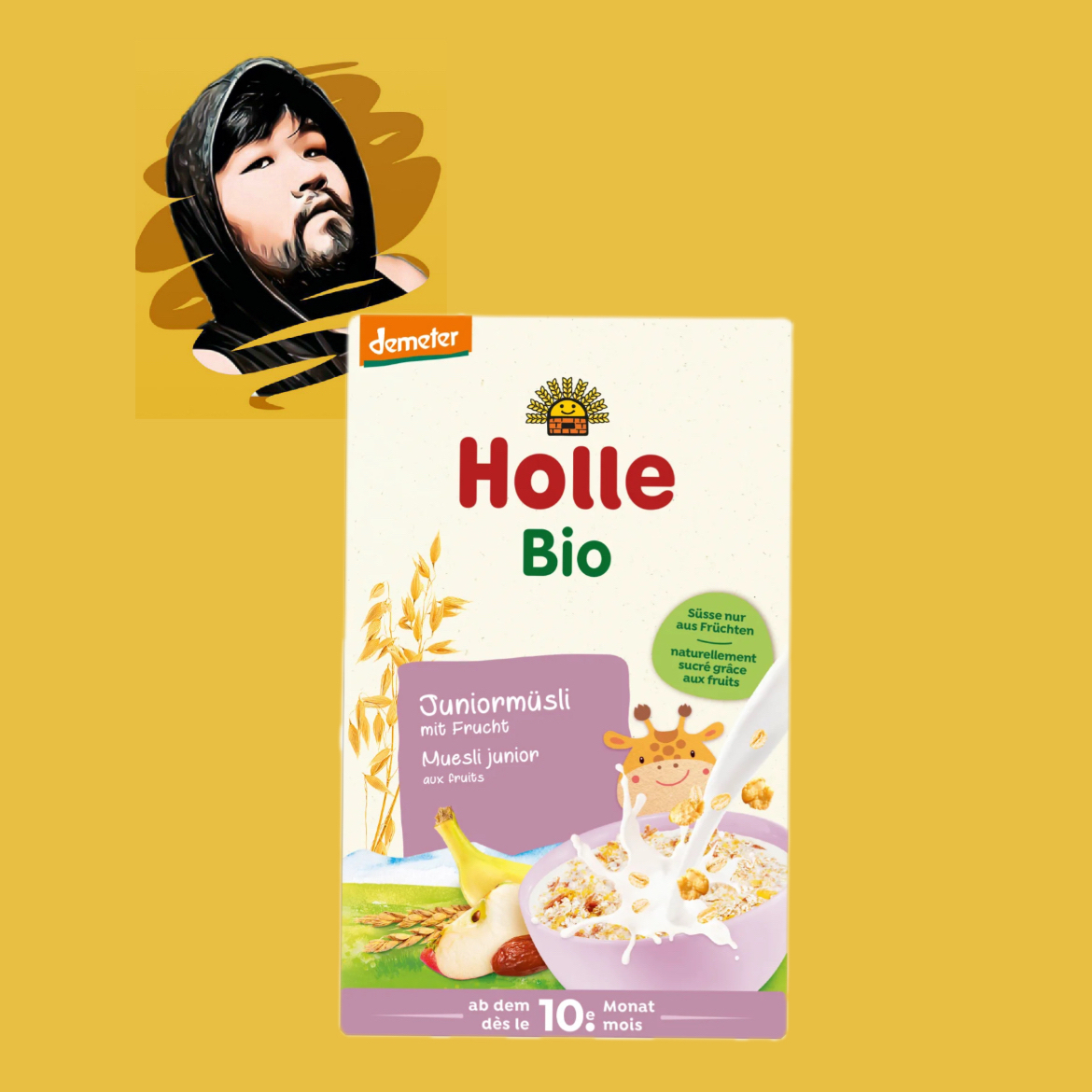 德国直邮【全场满300包邮】holle10个月+有机demeter水果燕麦250g