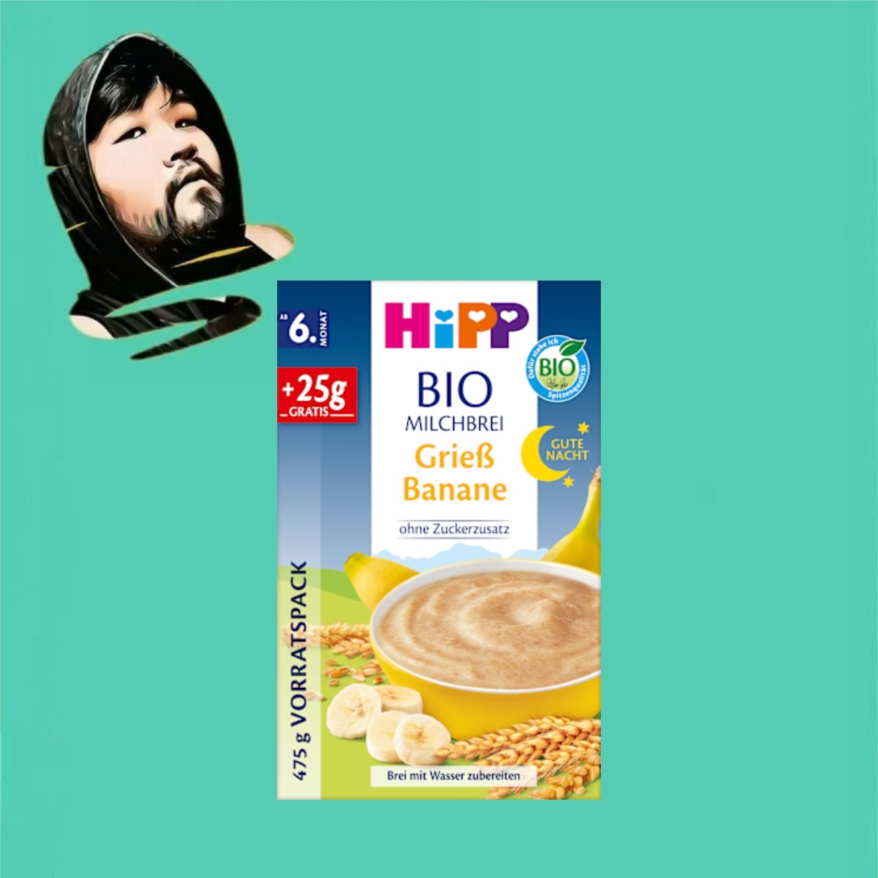 德国直邮【全场满300包邮】Hipp宝宝6个月+有机香蕉晚安粥475g