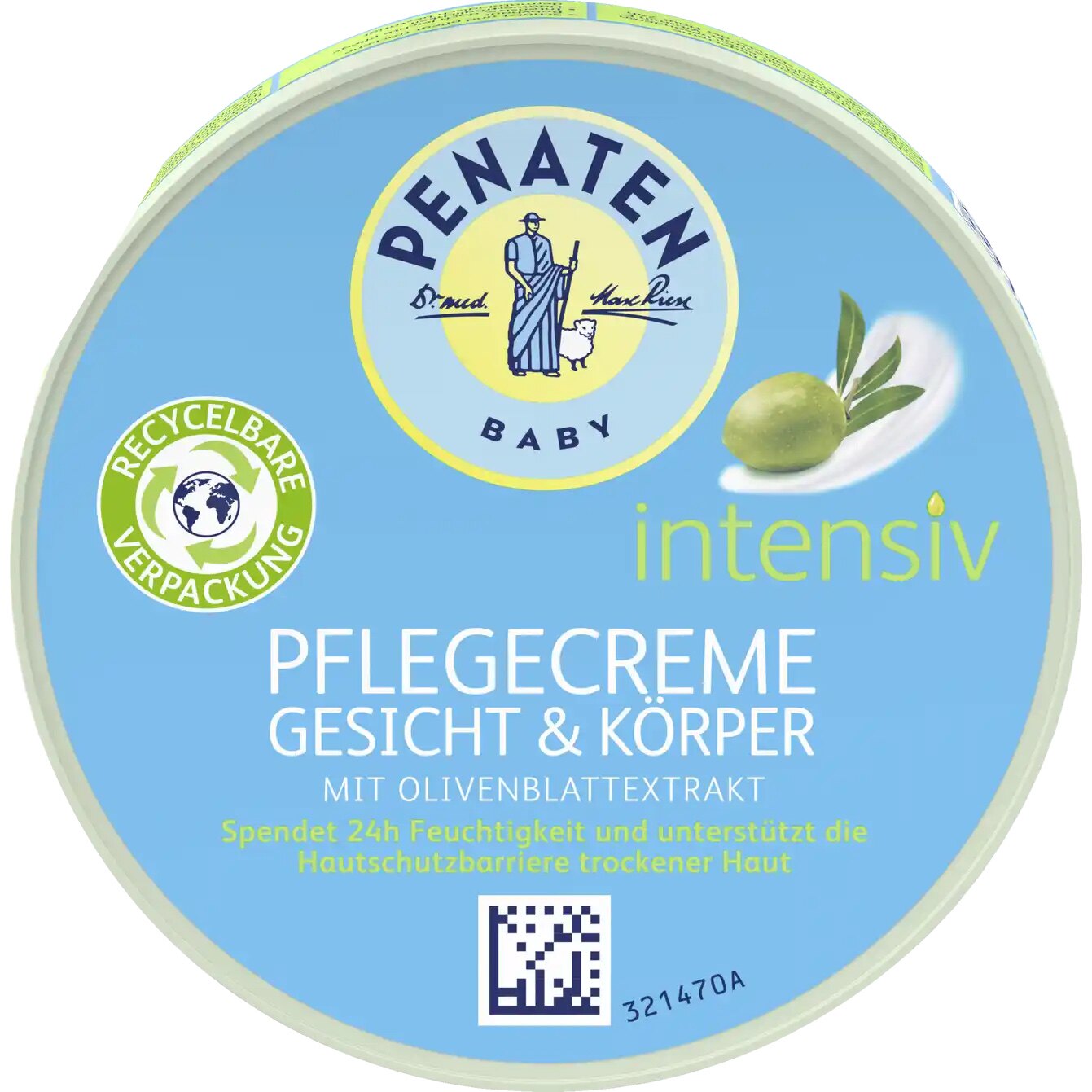 德国直邮满300包邮penaten/贝娜婷橄榄叶精华护理婴儿面霜100ml