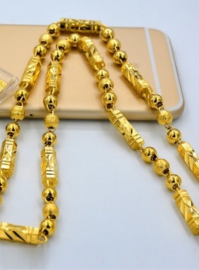 越南沙金项链男24k欧币黄金色