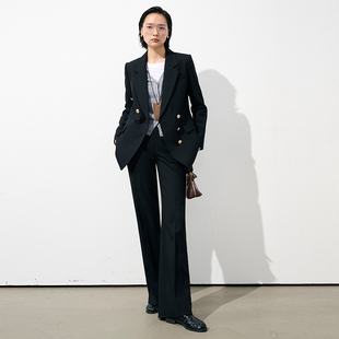 2025新款 黑色套装 秋季 女高阶职场酷飒总裁范经典 设计质感西装 xyi