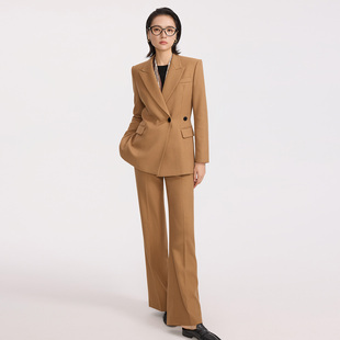 卡其色原创套装 秋冬气质女神范高端职业正装 高级感休闲西装 xyi