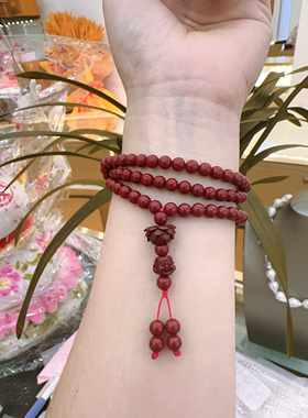 工厂直销 保真朱砂 高含量紫金沙 6mm 8mm手链 男女可戴